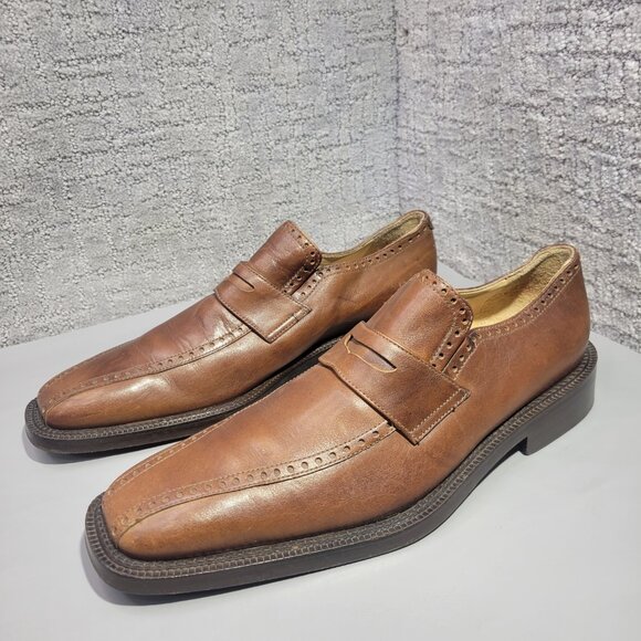 Sarar Men\'s Size EU 43 US 10 Brown Leather Derby Oxford Slip on Dress Shoes main image 4